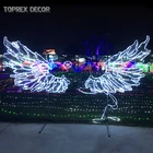 Wing 2d Large Waterproof Dynamic Neon Motif Angel Wing With Light For Valentine's Day Exhibition Hall Wall Decoration