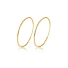 Gold Hoop Trendy Christmas Jewelry High Quality Simple Circle Sterling Silver Gold Plating Hoop Earring