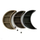 Hot Selling Wholesale Factory Directly Hanging Black Moon Shelf For Healing Crystal For Living Room