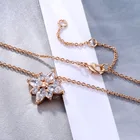 Diamonds High Quality Flower Zircon Necklace 18k Gold Plated Diamonds Filled Snowflake Necklace For Women