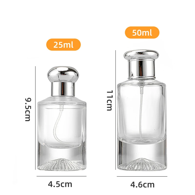 50ml China Factory Wholesale High-end Thick Glass Cylinder Perfume Bottle Clear Empty Glass Perfume Bottle Ready Stock