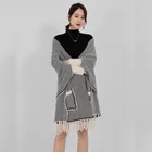 Scarf Scarves New Design Fall Winter Mink Shawl With Sleeves Scarf Warm Soft Chunky Large Blanket Wrap Scarves
