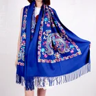 100% Polyester Cashmere Feel High Quality Embroidered Pashmina Warm Shawl Wholesale