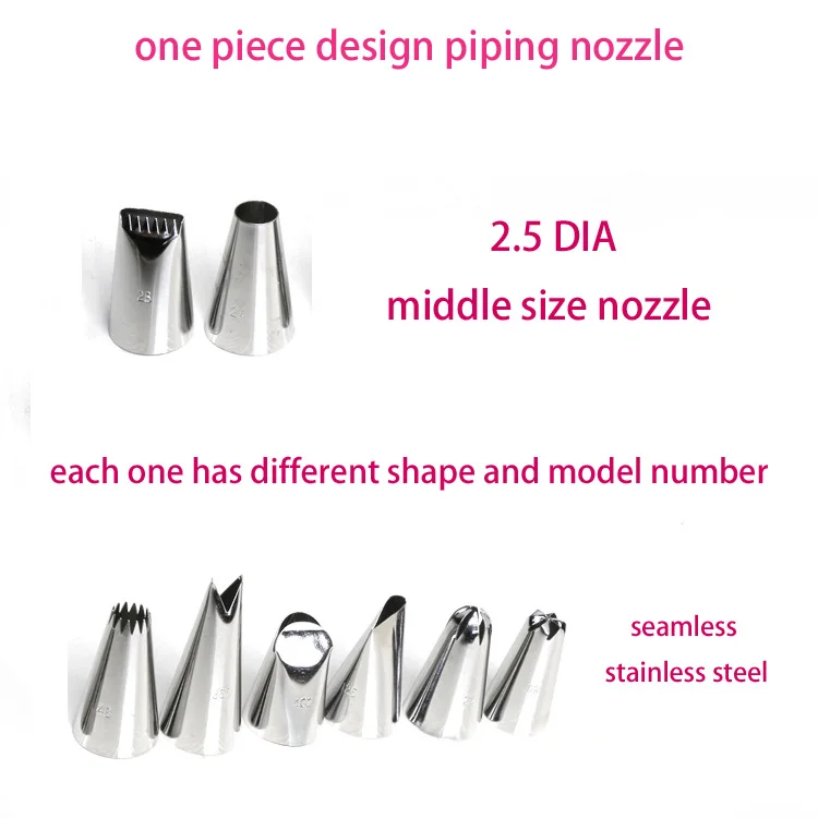 Manufacturer provides stainless steel 304 welding pastry tips cake piping icing nozzles set