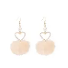Ball Earrings Dangle Earrings Fashion White Fur Ball Dangle Chunky Heart Earrings