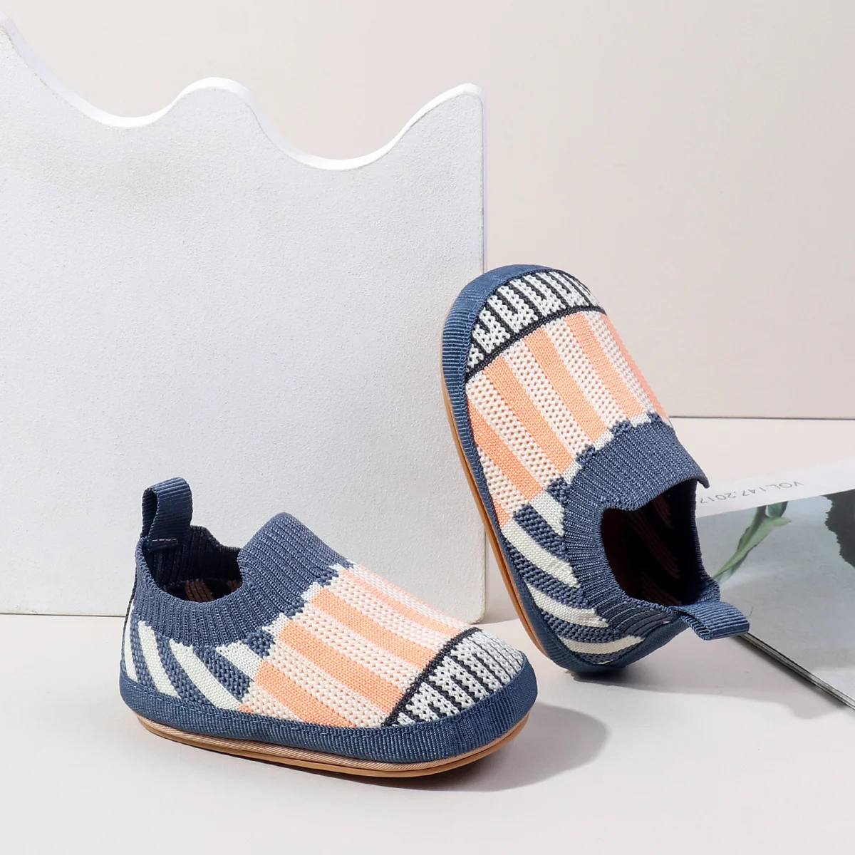 Bright Lightweight Orthopedic Infant Shoes Fancy Striped Pretty Stylish Unique Shoes for Active Boys and Girls in All Seasons details