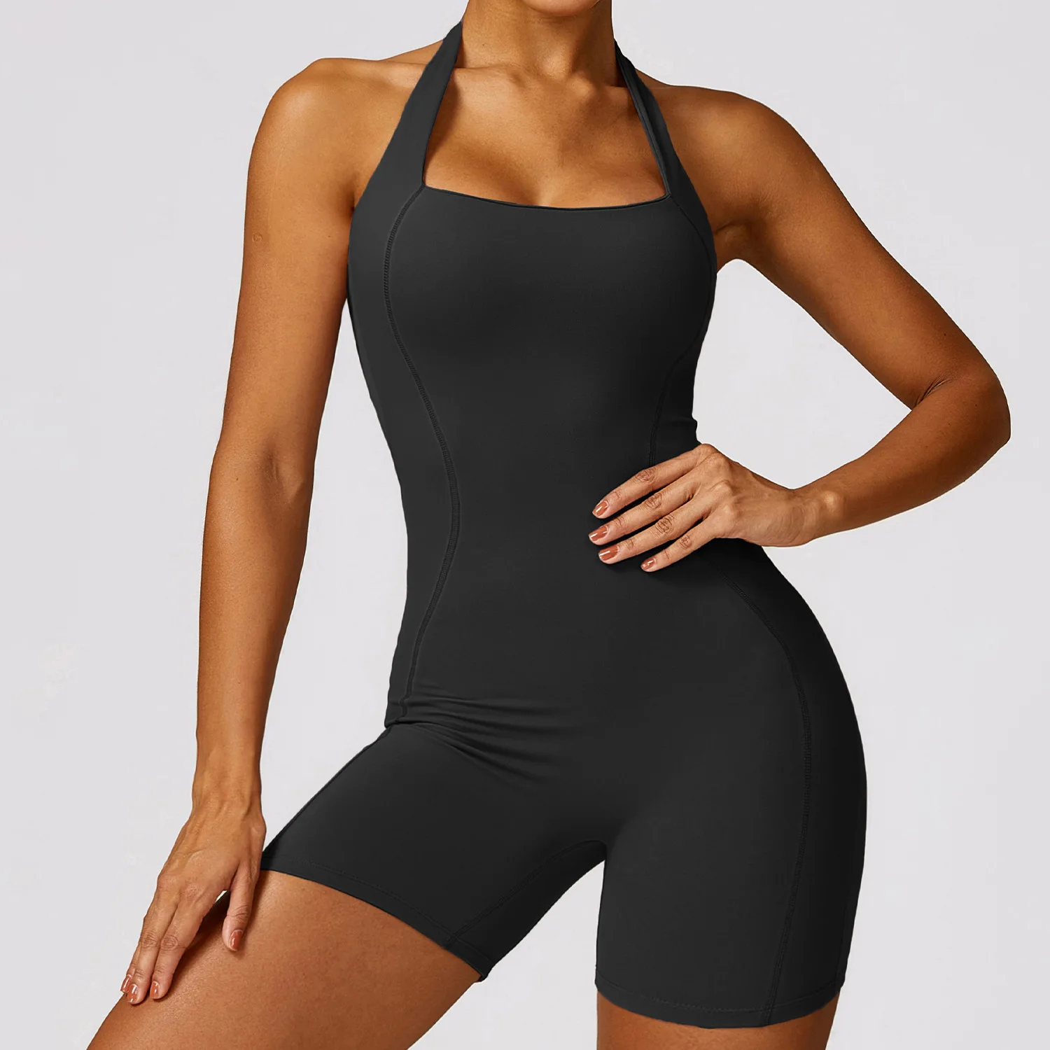 One Piece Summer Black Jumpsuit For Gym Sportswear Women Yoga Exciese Active Sport Workout Jumpsuit
