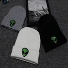 Winter Beanie Beanie Hat Hot Sale Custom Embroidered Patch Alien Knitted Woolen Men Women Ski Warm Hat Winter Beanie