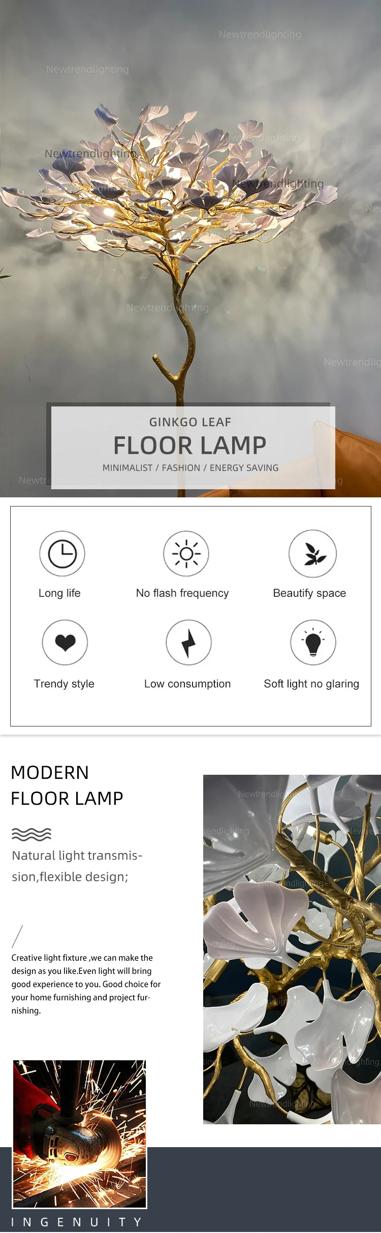 lc f 088 new product custom project indoor decoration fixture hotel villa home shop ceramics plastic glass led floor lamp -1