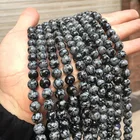 Beads Stone Snowflake Gemstone Beads Loose Round Stone Strands For Jewelry Making