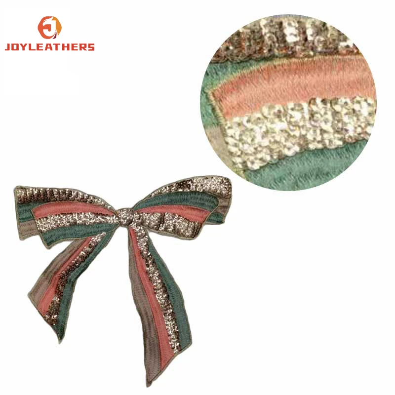 Bowknot Sequin Sticker Fashion Sequin Mixed Embroidery Patch for Clothes