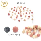 Decorations Felt Ball Garland Pom Garland 12 Feet 40 Balls 3 Pastel Colors Pom Pom Decorations