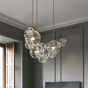 Hot Sale Luxury staircase pendant light modern luxury mouse bubble chandelier glass ball chandeliers