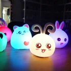 Night Light J R OEM/ODM High Quality LED Colorful Cartoon Rabbit Silicone Night Light USB Lamp For Children