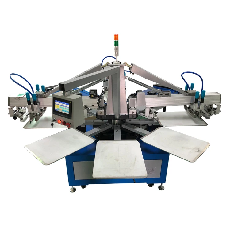 product 1 color automatic carousel silk screen printing machine for t shirts cloths textil garment-17