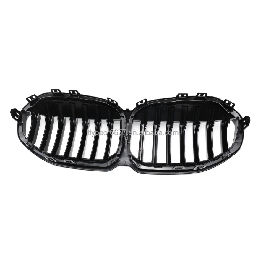 product tiypeor line front bumper center kidney grill for bmw 1 series f40 2020 2023 facelift grille black carbon 3 color sport style-4