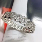 Gold Iced Out Hiphop Jewelry Ring Stainless Steel 18k Gold Men's Cuban Chain Ring