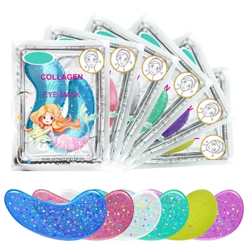 Anti-age nourishing collagen eye mask brighten anti-wrinkle soluble eye mask to reduce fine lines glitter crystal gel eye mask