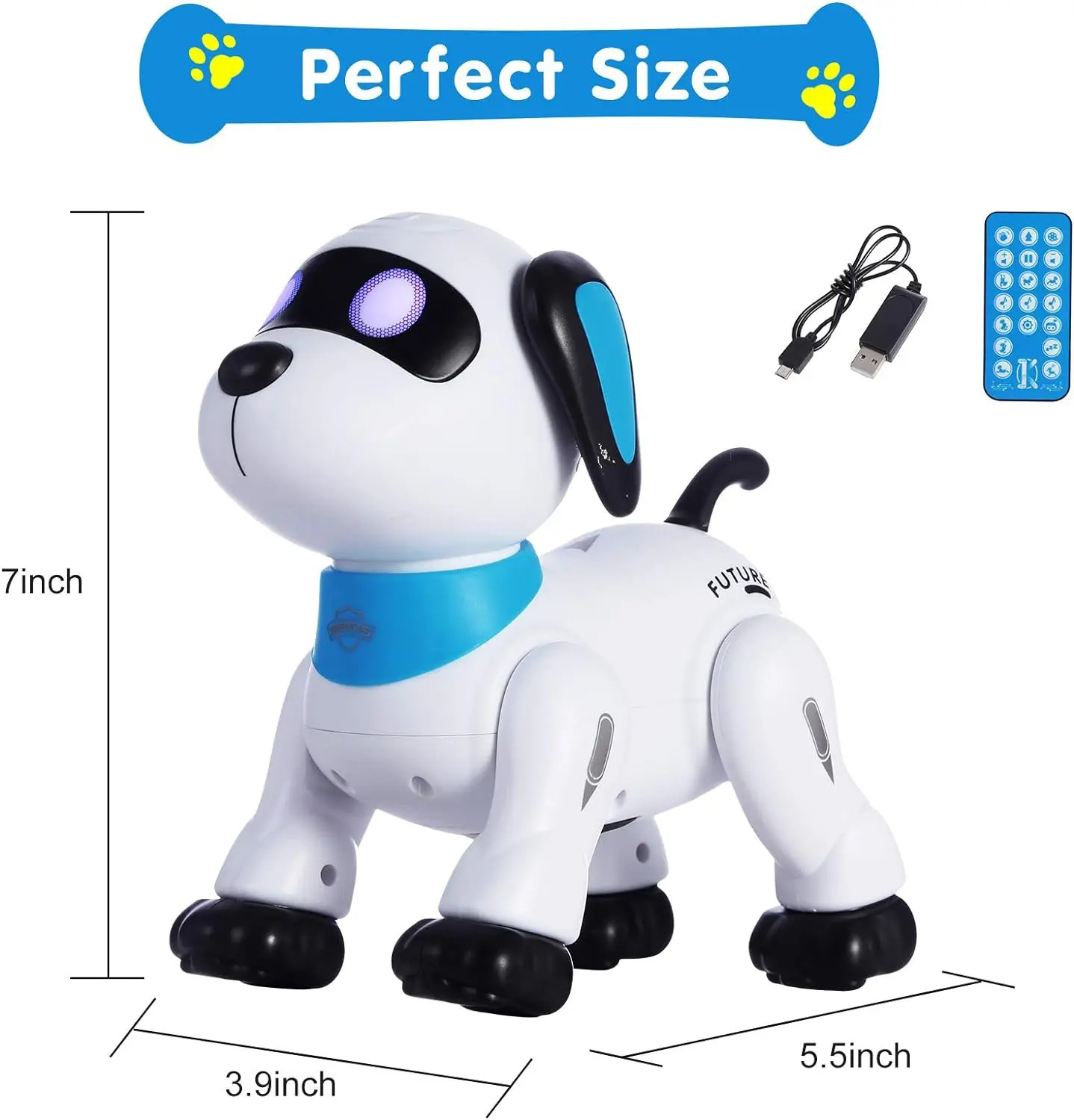 EPT Programmable Interactive Smart Intelligent Robot Toy Electronic Pets Light Rc Robot Dog Toy for Kids