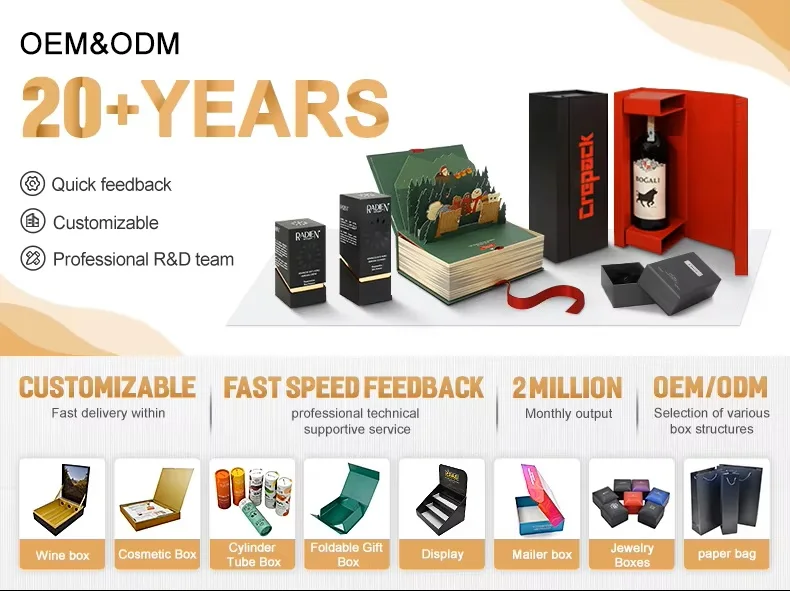 Luxury Custom Foldable Gift Box with Double Door Open Design and 2mm Paper Cardboard