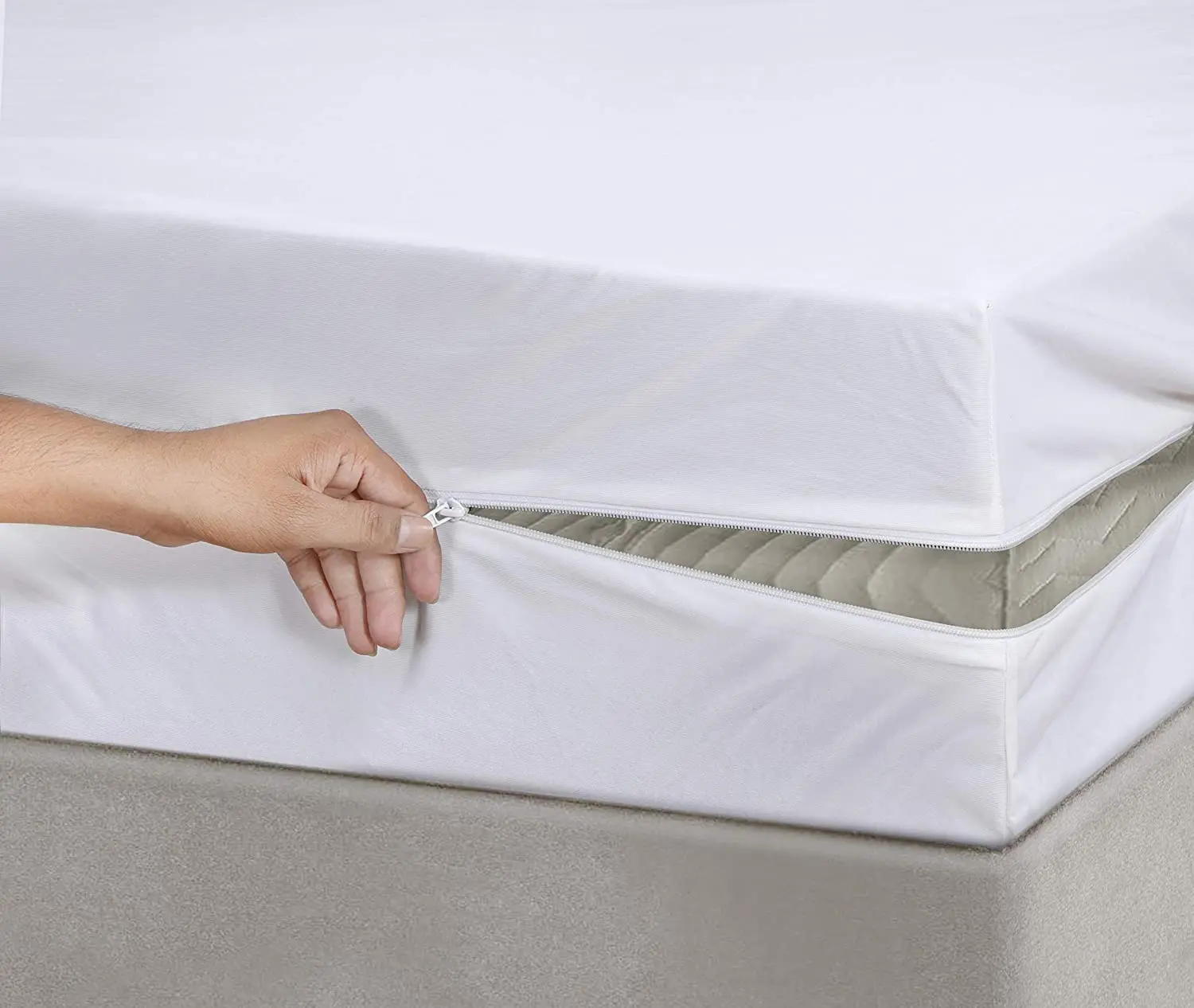 High Quality Anti Bug Bed Zipped Full Mattress Protector Total Encasement Cover 