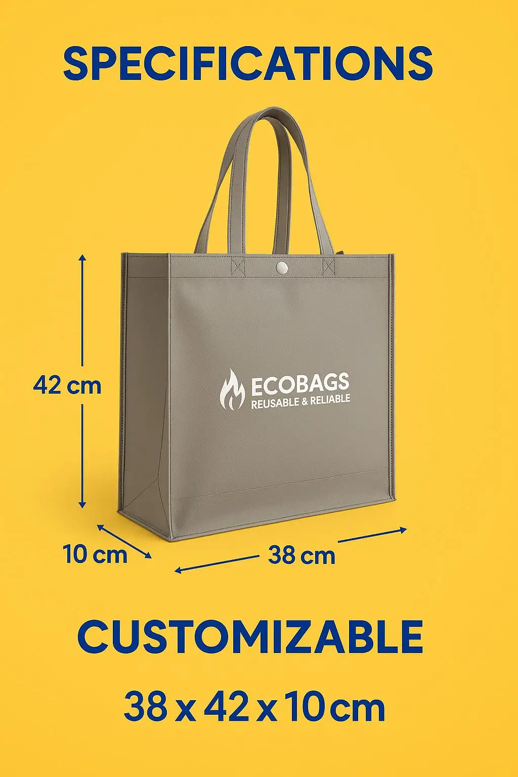 Custom Design Reusable Non-Woven Grocery Bag for Supermarket and Retail Shopping Screen Printed Logo Convenient Handle Sealing - detail 7