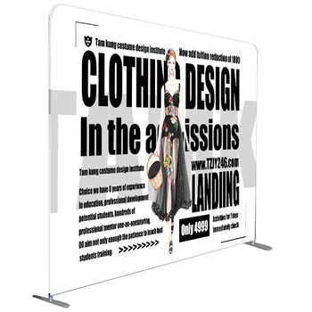 Trade show/Exhibition/Event straight backdrop stand customized folding aluminum frame tension fabric banner display stand