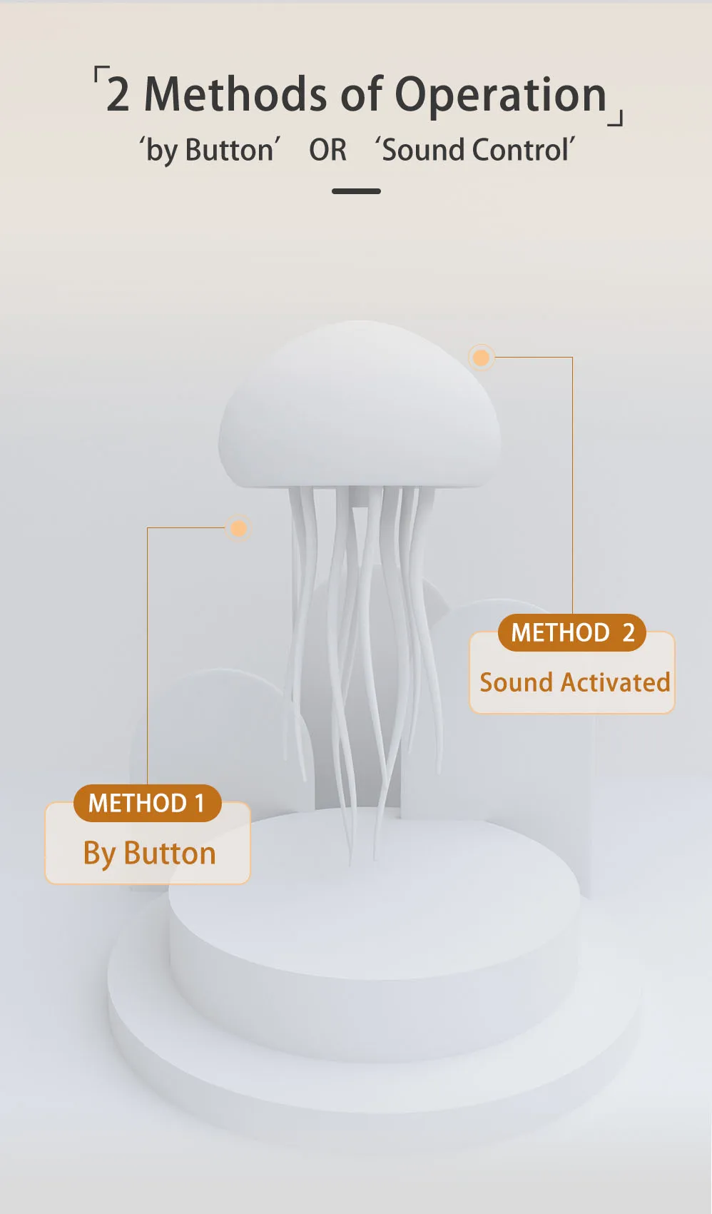 Intelligent Gradient Yard Dimmable Eye Care Bedside Lamp Voice Control with Dancing Legs Jellyfish Table Lamp with Touch Sensor