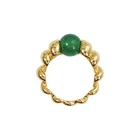 Ring Plated Ring Wholesale Fashion Simple 18k Gold Plated Personality Tiger's Eye Black Agate Stone Thread Ring