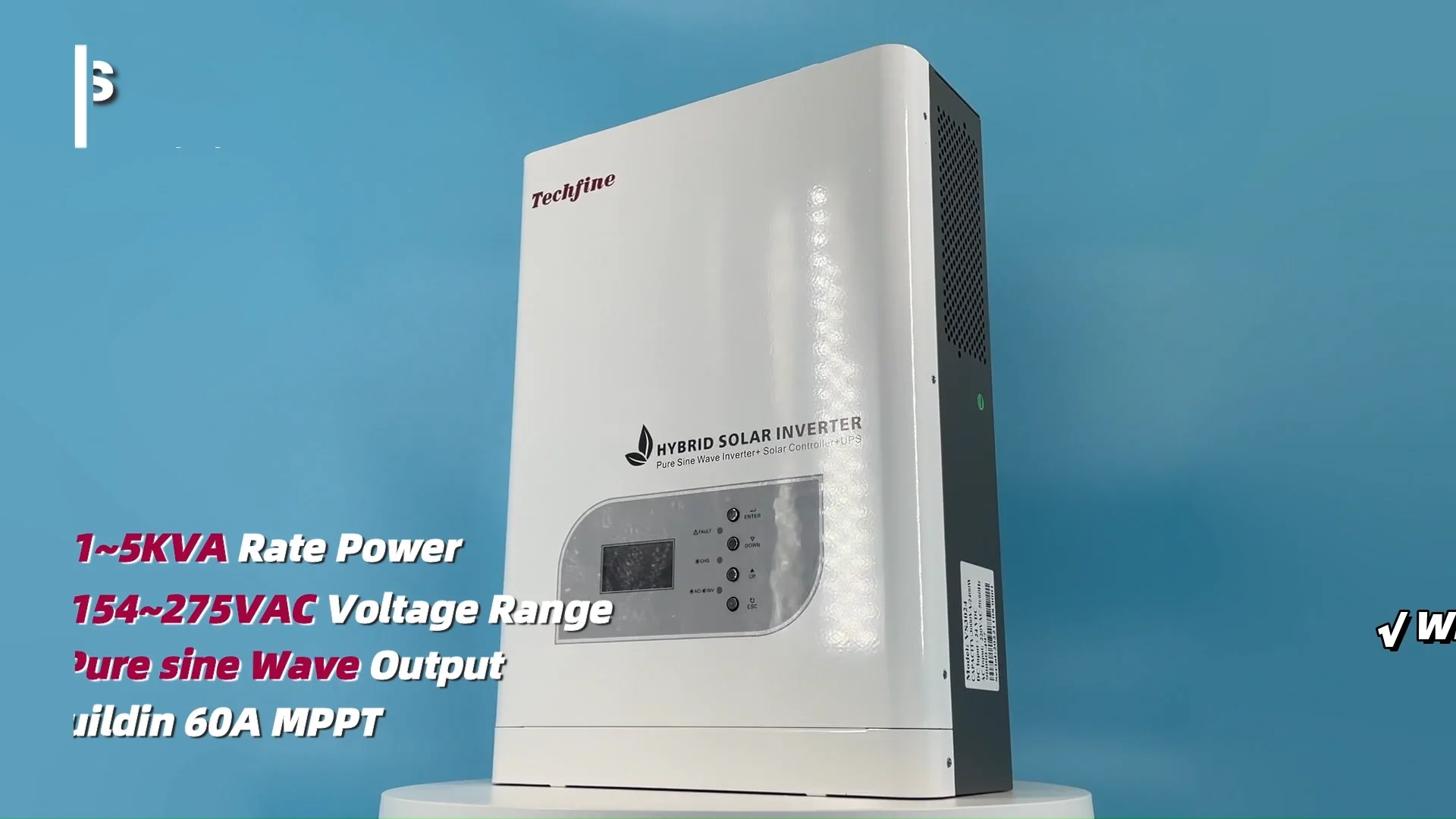 Offgrid Low Frequency 1kw Mppt 1000w 12v 24v Hybrid Single Phase Solar