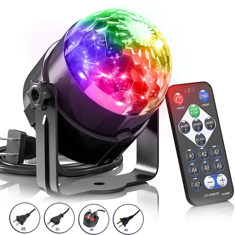 Birthday wedding flash 7 color parking lights Sound controlled remote control DJ Disco bar party stage lighting