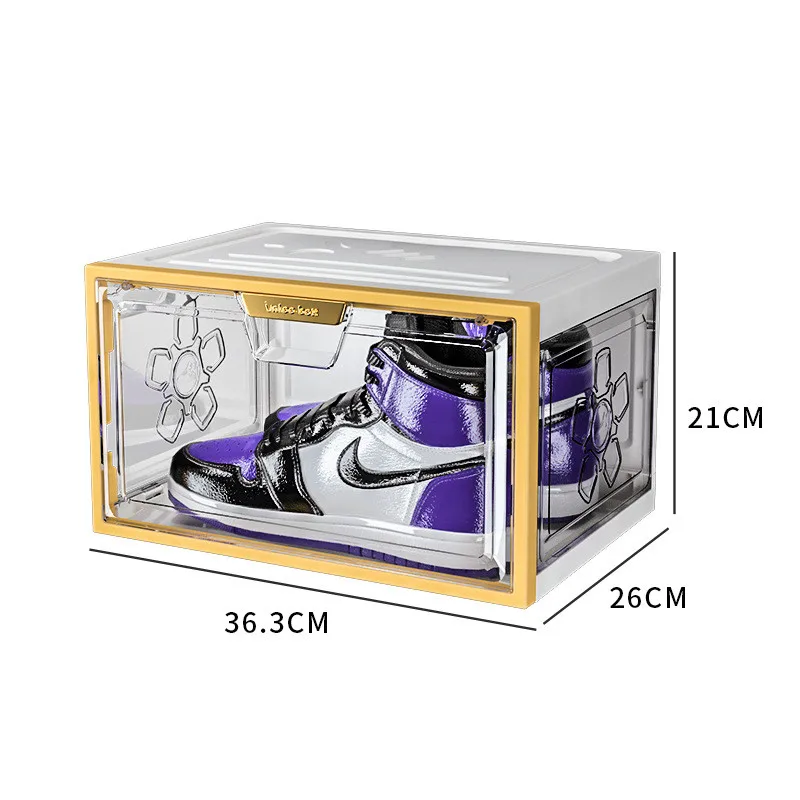 Wholesale Stackable Magnetic Drop Side Front Magnetic Acrylic Shoe Super Clear Sneaker Box