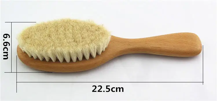 Beech wood super soft wool brush baby shower bath brush newborn Infant comb body hair brush