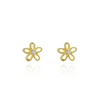 Earrings Best Selling Korean Style Wholesale Gold Plated Jewelry Women Valentines Earrings 925 Sterling Silver Flower Stud