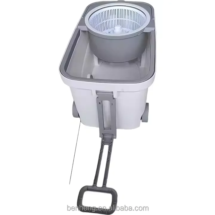 360 Rotary Microfiber Mob Set Steel Pole with Bucket and Wheels, Hands-Free Floor Cleaning Spinning Mop, Hot Sale in Brazil