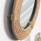 Frame Mirror Plastic Frame Retro Rustic Decorative Wall Mirror With Original Rope Mirror