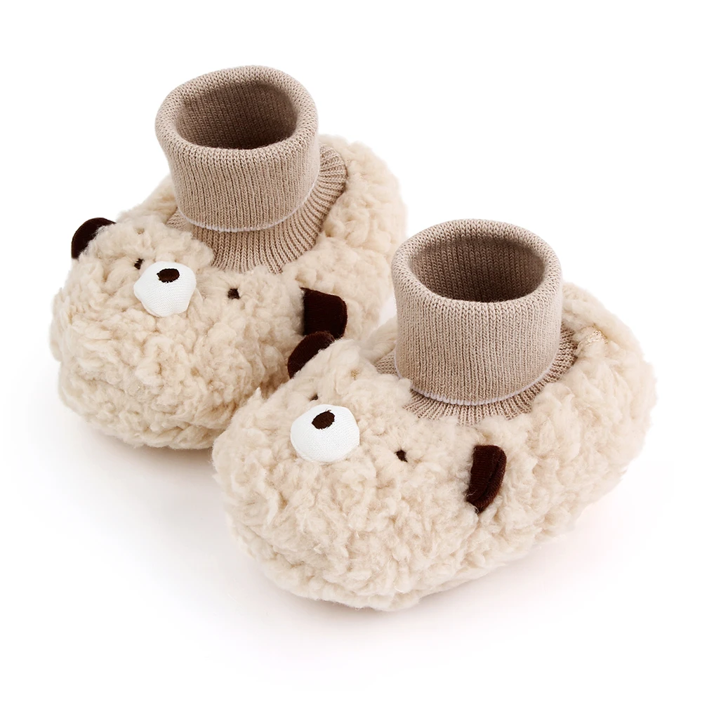 Cute Cartoon Solid Color Furry Animal Autumn and Winter Baby Comfortable Warm Socks Cotton Boots supplier