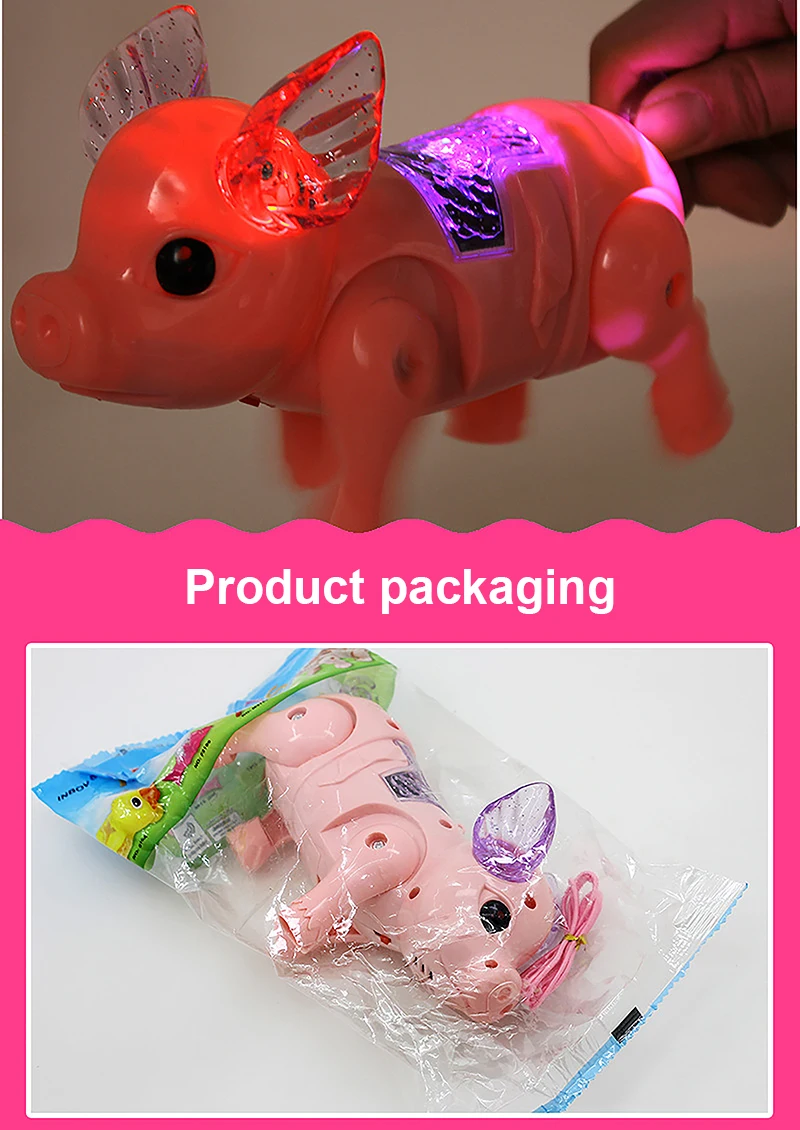 子供のためのおもちゃを歩くホット販売面白い声かわいい豚電気
