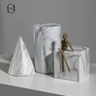Decoration Decorative Marble Pattern Ceramic Home Decoration Pieces Tabletop Decorative Sculpture Decor