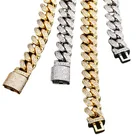 Gold Cubic Drop Shipping White Gold Gold Cubic Diamond Link Chain Cuban Necklace For Men