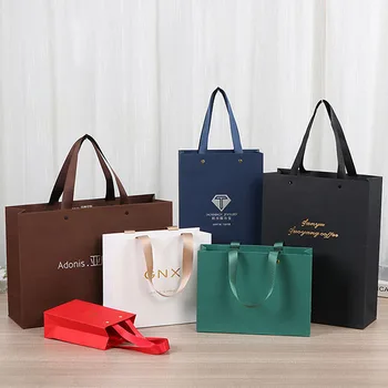 High-Level Shopping Gift Packaging Large Paper Bags, Wedding Party Gift Custom Elegant Paper Bags for Garment