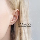 Bead Earrings EManco Stainless Steel Round Bead Fashion Bead Earrings 316L Titanium Steel Earrings