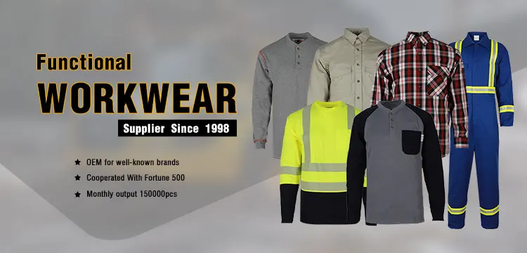 Oem Odm Nfpa2112 Certificated Fireproof Long Sleeve Shirt For Welder Fr