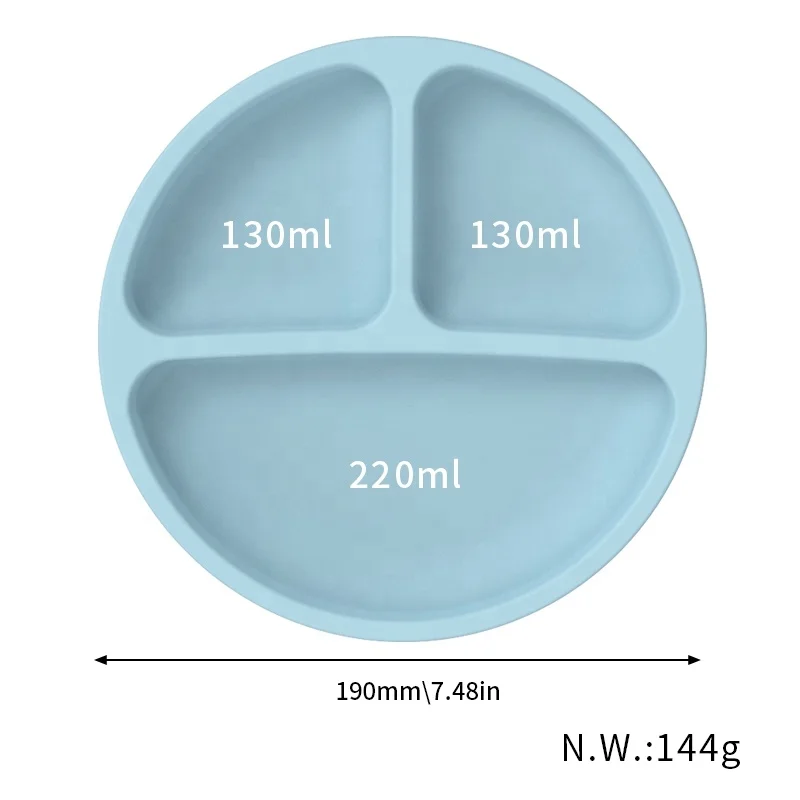 Upgrading 2023 seller Silicone Grip Dish with bottom Suction cup, Divided Plate and Baby Toddler Plate