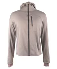 Classic Men's Athletics Sports Melange Grey Brushed Fleece Full Zip-up Hoody Jacket With Customized Heat Transfer Logo