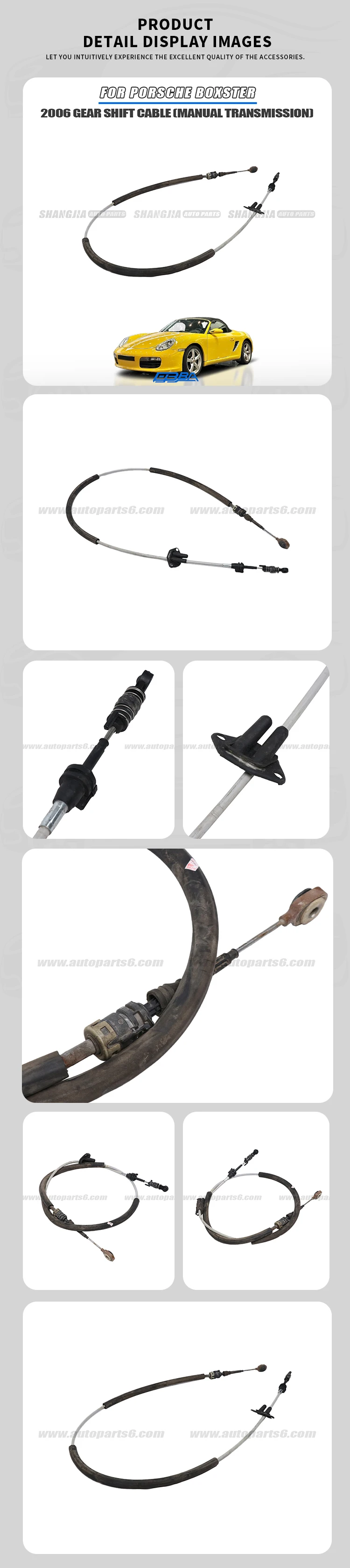 product high quality original material shift lever cable for porsche boxster 2006 manual transmission 98742404202-3