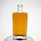 Glass Bottle Vodka Glass Bottle Hot Sale Alcohol Liquor Vodka 750 Ml Square Glass Bottle With Cork Cap