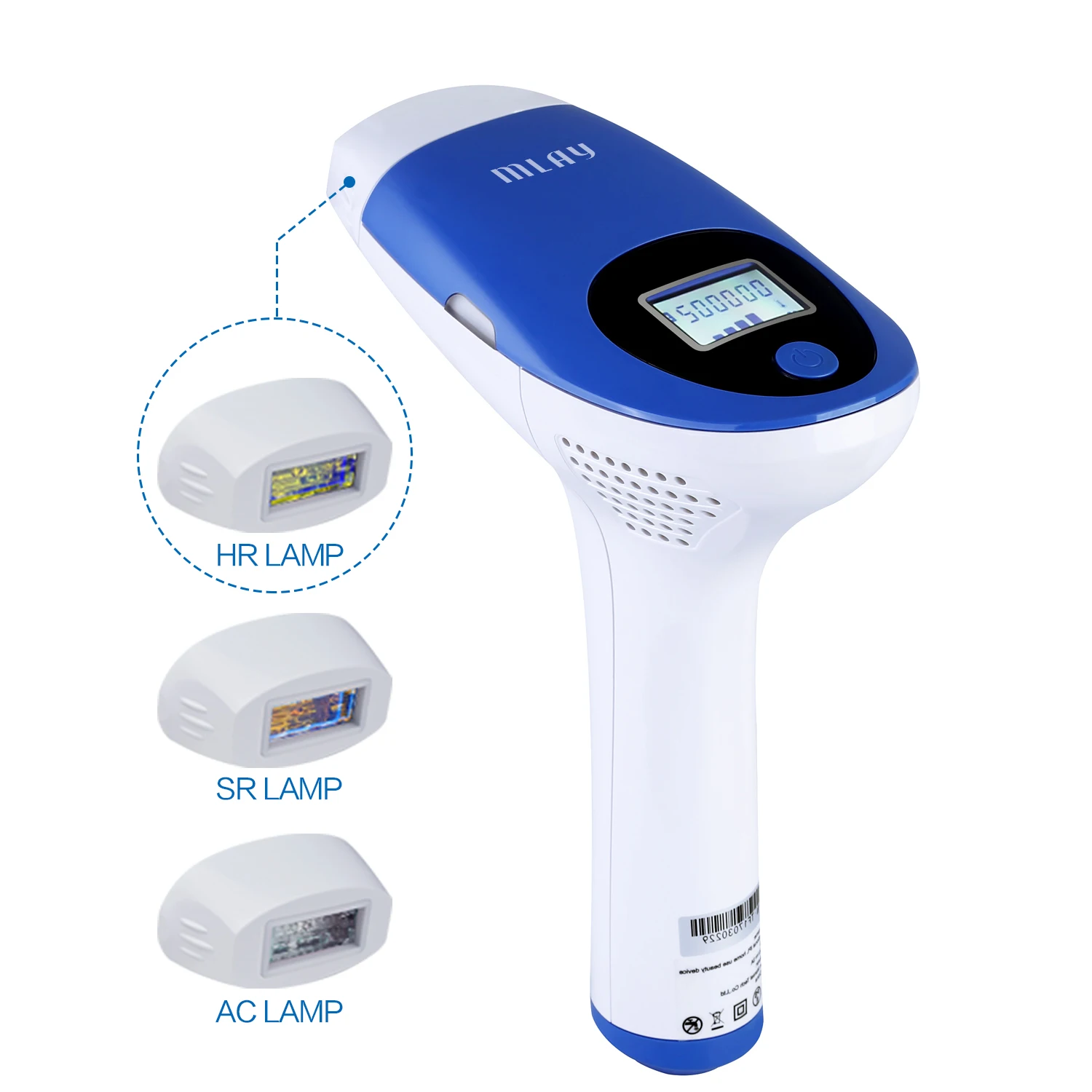 MLAY OEM Portable IPL Laser Hair Removal Device for Home Use with 3 Functions Lamp for 500000 Shots Body Bikini Rejuvenation