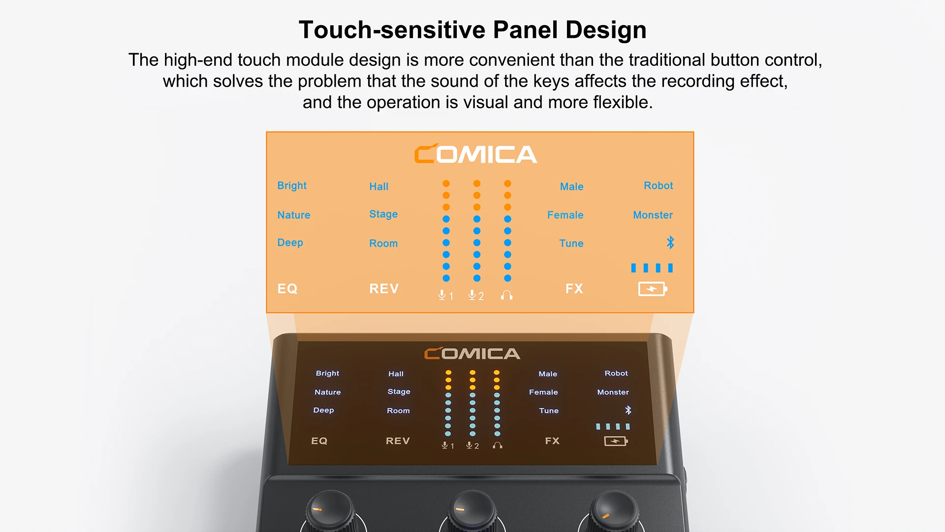 Comica ADCaster C1K1 portable podcast condenser microphone sound card kit with voice changer, audio interfaces, audio mixer