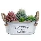Flower Pot Brief Shape Garden Decoration Metal Flower Pot With Handle